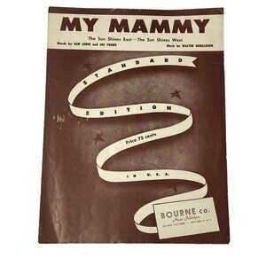My Mammy Sheet Music The Sun Shies East West Vintage 1920 Walter Donaldson u